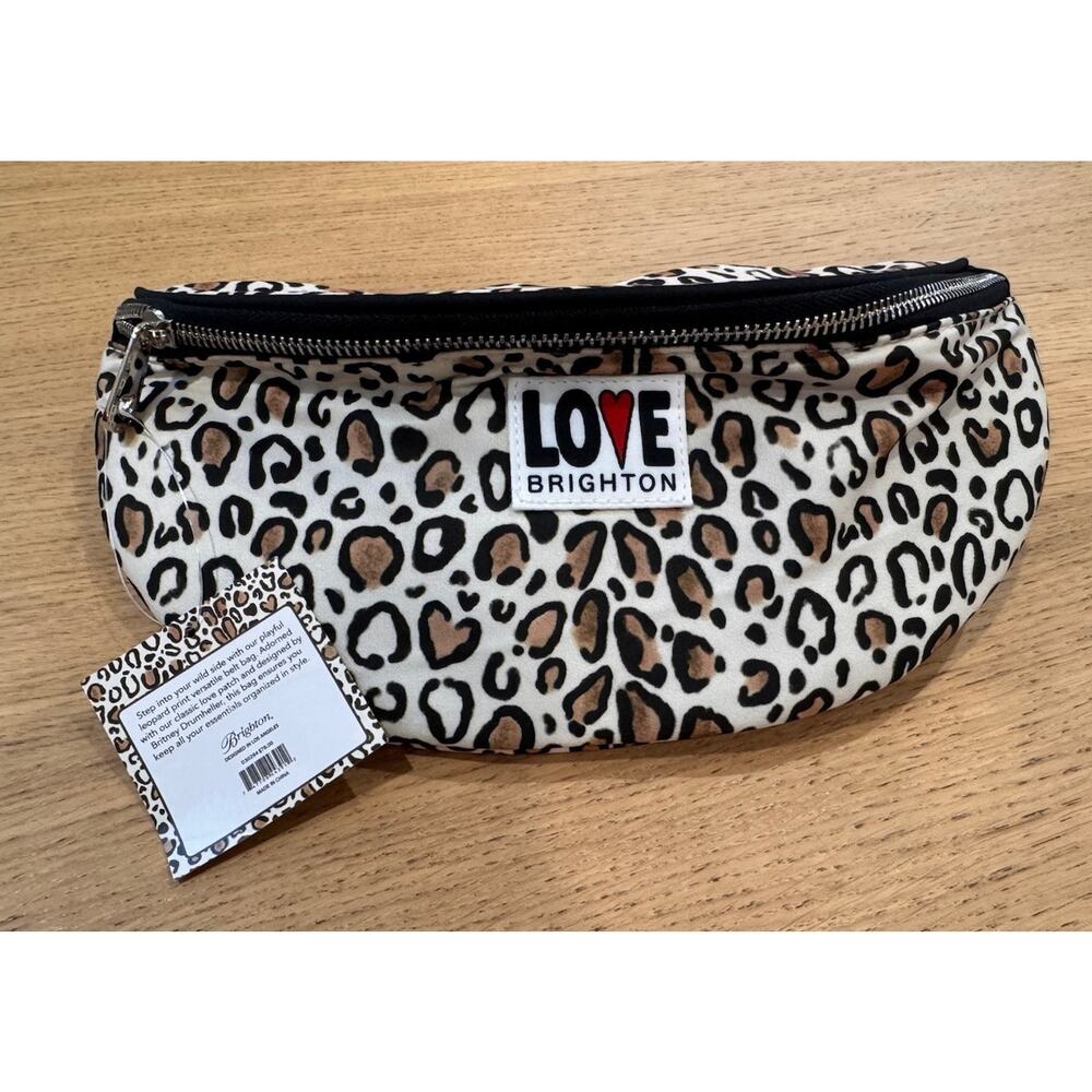 NWT BRIGHTON Wild Cat Leopard Crossbody Belt Bag MSRP $78 Ripstop Nylon